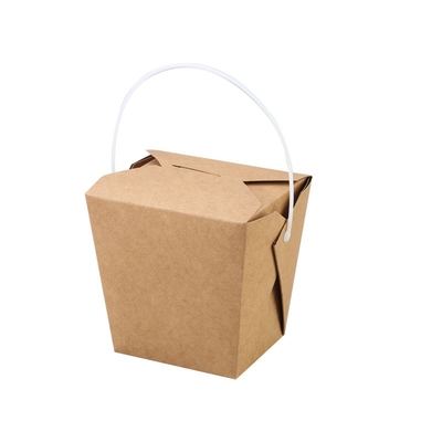 Jednorazowe pudełko z twardym papierem na wynos w kształcie prostokąta Kraft Food Noodle Box