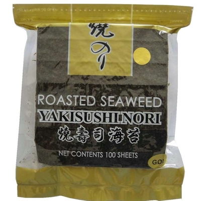 Ciemnozielone Halal Yaki Nori Wodorosty Klasy B 100 Arkuszy 18 Miesięcy